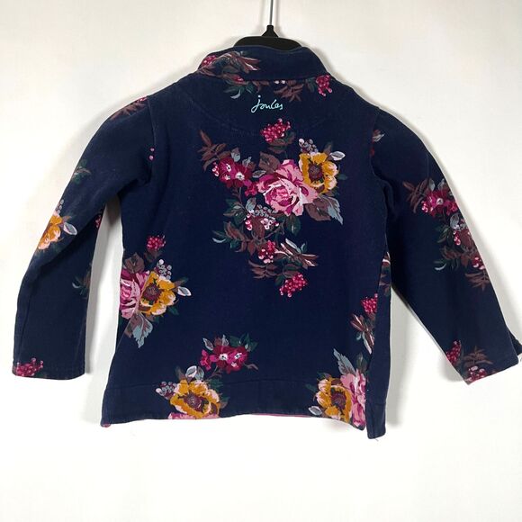 JOULES 1/4 Zip Sweatshirt Floral Little Girl size 7-8 Outdoors Layers - Picture 8 of 13